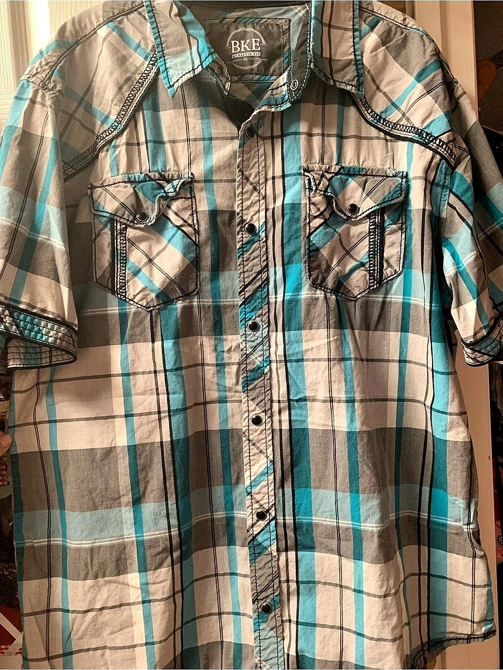 BKE Athletic Fit Plaid Shirt